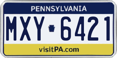PA license plate MXY6421