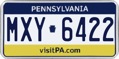 PA license plate MXY6422