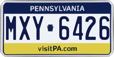 PA license plate MXY6426