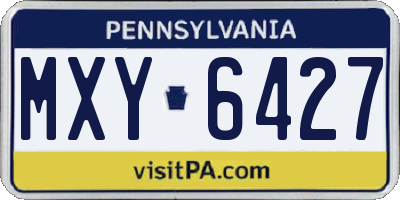 PA license plate MXY6427