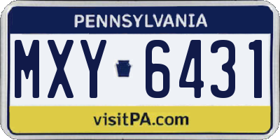 PA license plate MXY6431