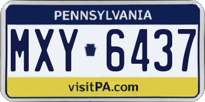 PA license plate MXY6437