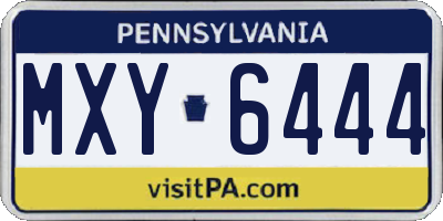 PA license plate MXY6444