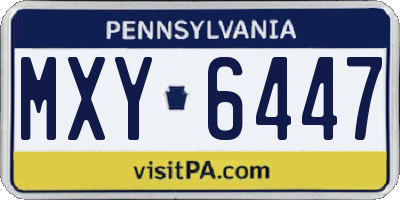 PA license plate MXY6447