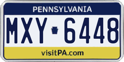PA license plate MXY6448