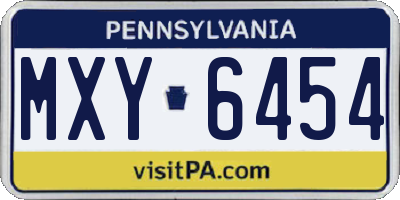 PA license plate MXY6454