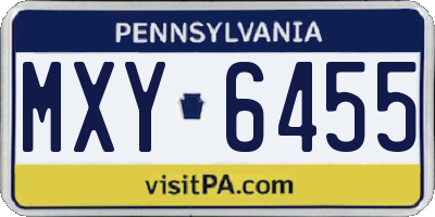 PA license plate MXY6455