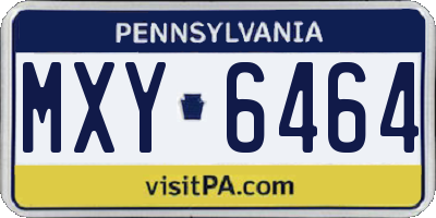 PA license plate MXY6464