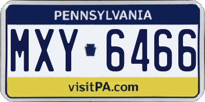 PA license plate MXY6466