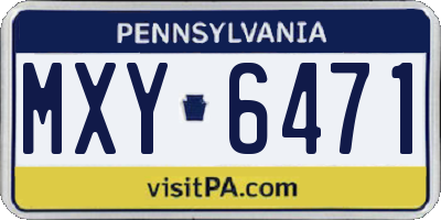PA license plate MXY6471