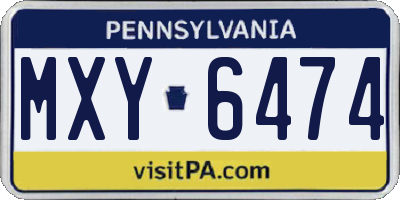 PA license plate MXY6474