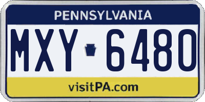 PA license plate MXY6480