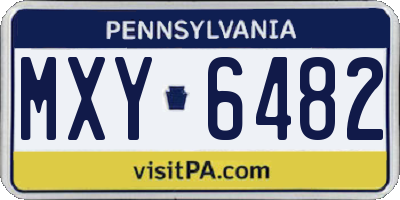 PA license plate MXY6482