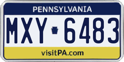 PA license plate MXY6483