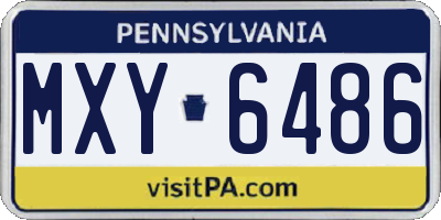 PA license plate MXY6486
