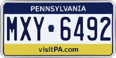 PA license plate MXY6492