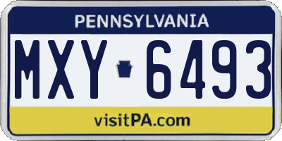 PA license plate MXY6493