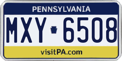 PA license plate MXY6508