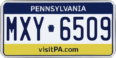 PA license plate MXY6509