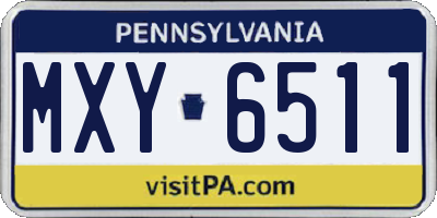 PA license plate MXY6511