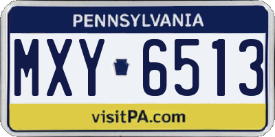 PA license plate MXY6513