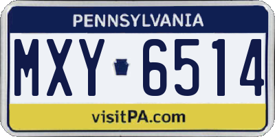 PA license plate MXY6514