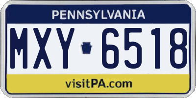 PA license plate MXY6518