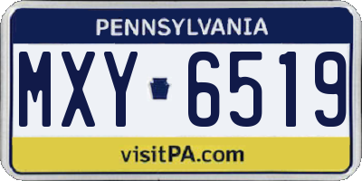 PA license plate MXY6519