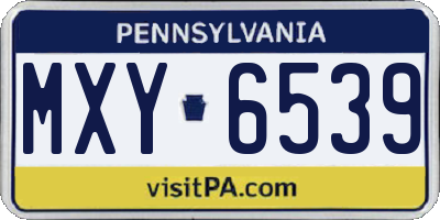 PA license plate MXY6539