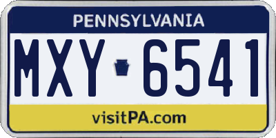 PA license plate MXY6541