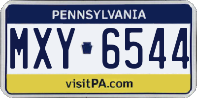 PA license plate MXY6544