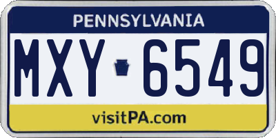 PA license plate MXY6549
