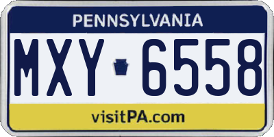 PA license plate MXY6558