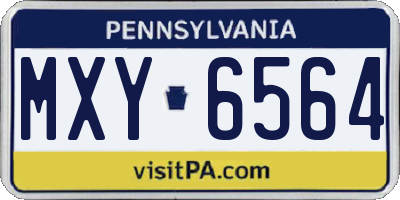 PA license plate MXY6564