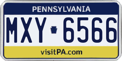 PA license plate MXY6566