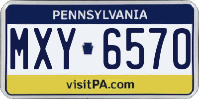 PA license plate MXY6570