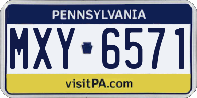 PA license plate MXY6571