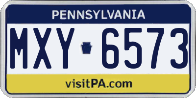 PA license plate MXY6573