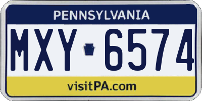 PA license plate MXY6574