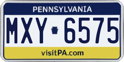 PA license plate MXY6575