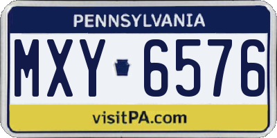 PA license plate MXY6576