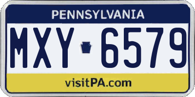 PA license plate MXY6579