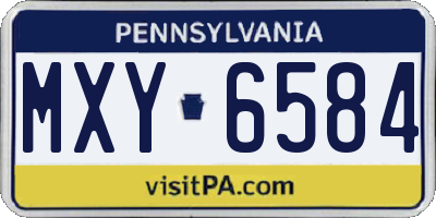 PA license plate MXY6584