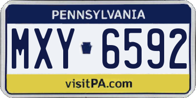 PA license plate MXY6592