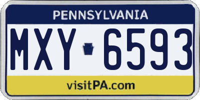 PA license plate MXY6593