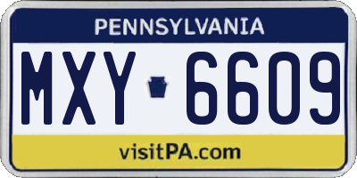 PA license plate MXY6609