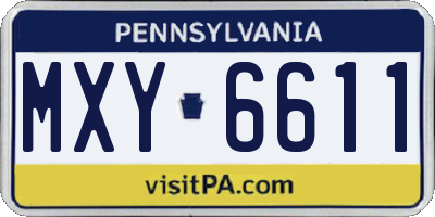 PA license plate MXY6611
