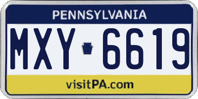 PA license plate MXY6619