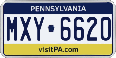 PA license plate MXY6620
