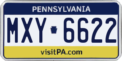 PA license plate MXY6622